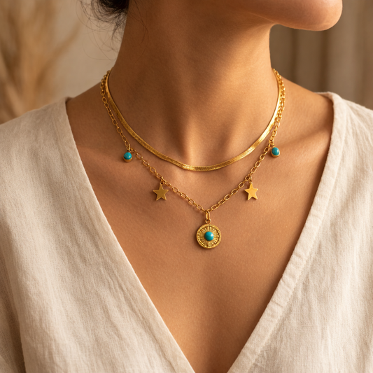 Turquoise & Sun Necklace