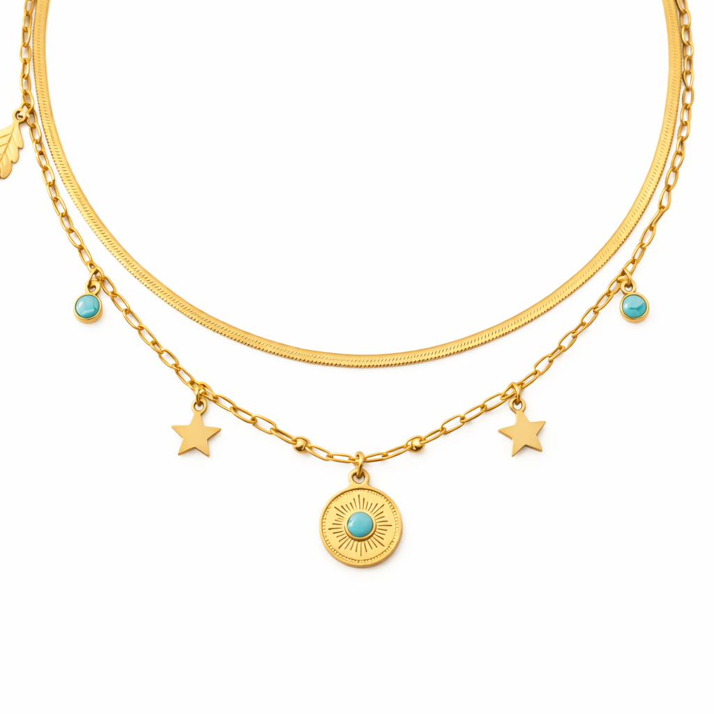 Turquoise & Sun Necklace