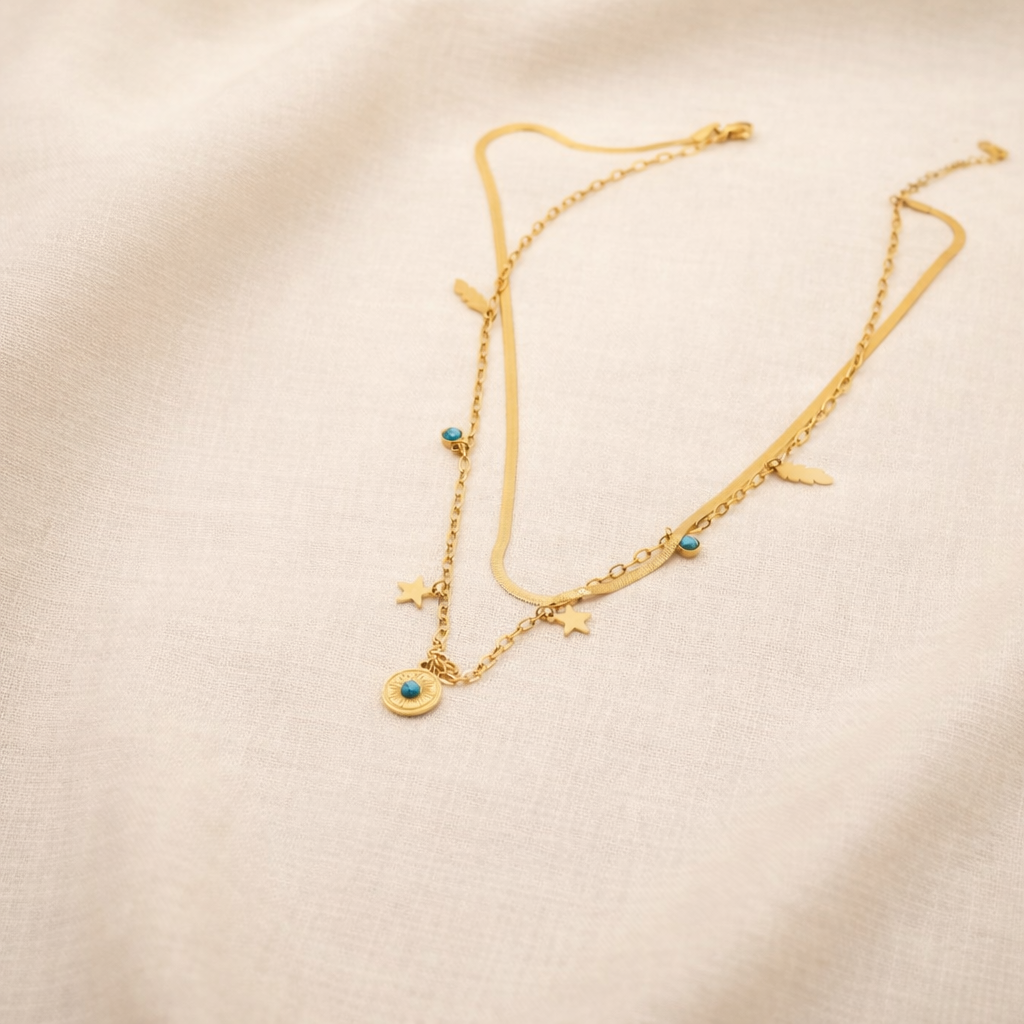 Turquoise & Sun Necklace