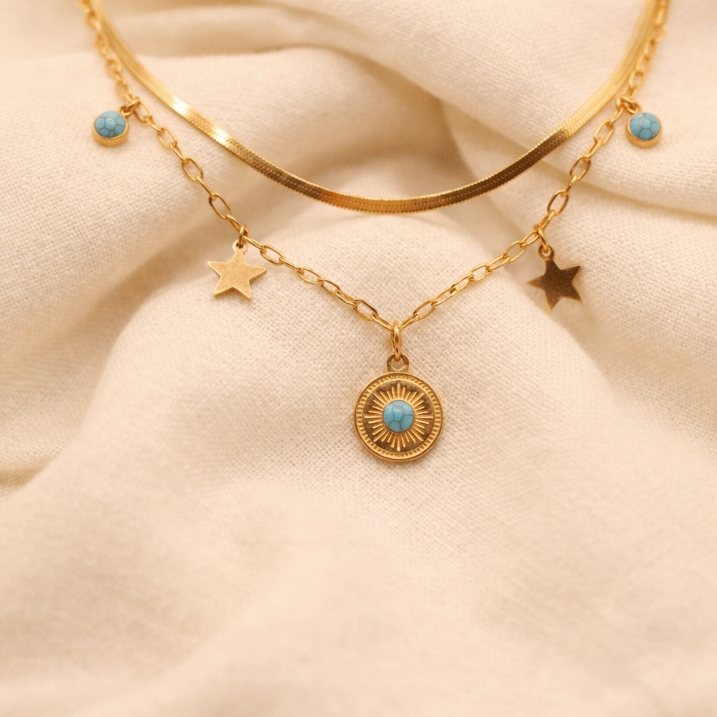 Turquoise & Sun Necklace